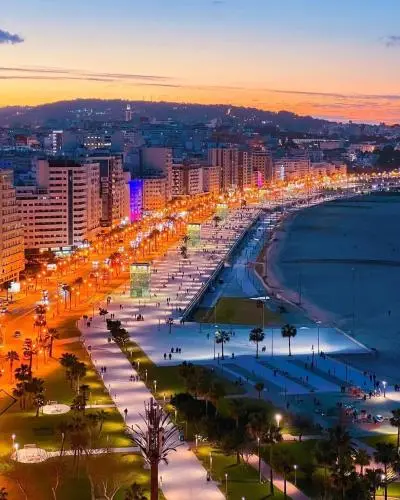 Corniche of Tangier By night