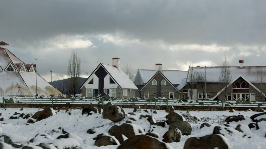 Ifran under snow - When is the best time to visit Morocco